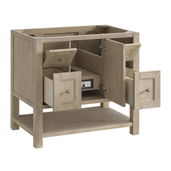 James Martin Vanities Breckenridge 35.9 in. W x 23.4 in. D x 33.0 in. H Single Bath Vanity Cabinet without Top in Whitewashed Oak