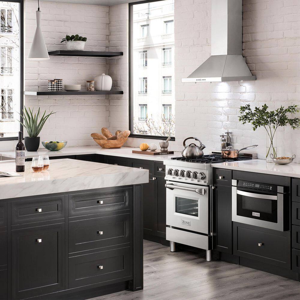 ZLINE 24" Convertible Stainless Steel Wall Mount Range Hood with Charcoal Filters