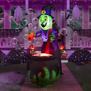 6 ft. Multi-Color Halloween Inflatable Witch Made of Polyester