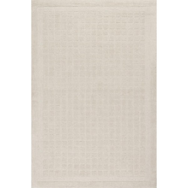 Fritz Checked Wool Beige 5 ft. x 8 ft. Indoor Area Rug
