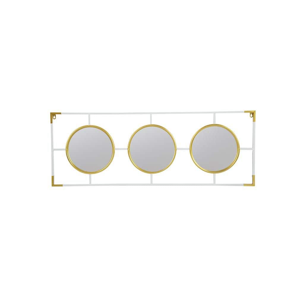 Gold and White 43.3 in. W x 15.7 in. H Modern Irregular Iron Framed Mirror price history on PriceWatchPro