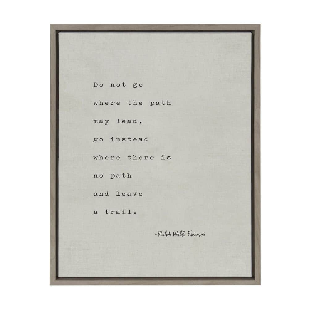 Gray Framed Canvas with Emerson Quote for Nursery