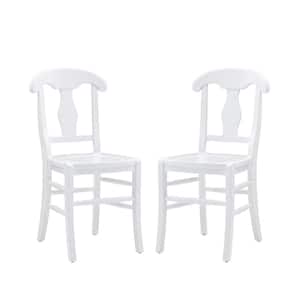 Honus Glossy White Dining Chair with Ornate Splat Black Design (Set of 2)