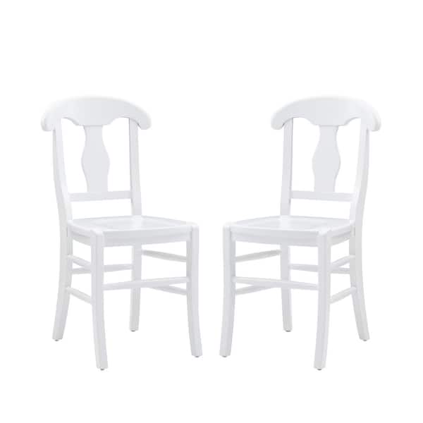 Linon Home Decor Honus White Wood Dining Side Chair Set of 2