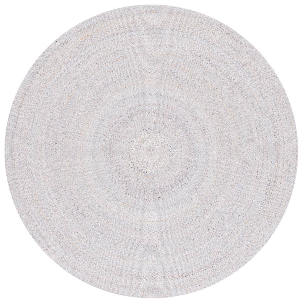 Handwoven Harmony Grey and Yellow Synthetic 5' Round Area Rug