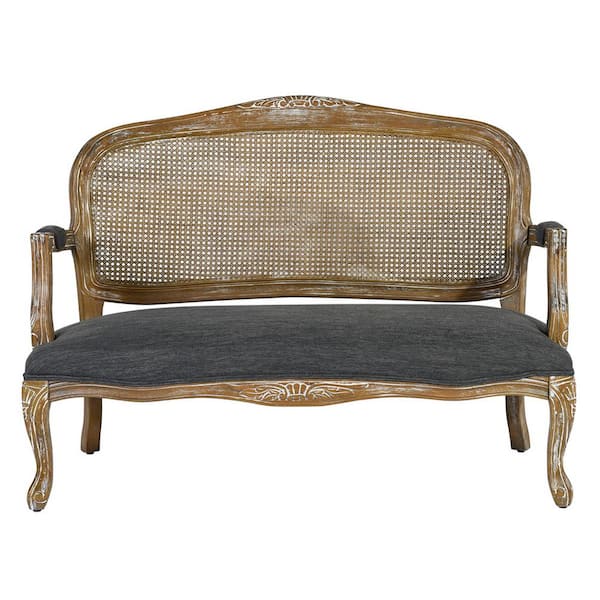VERYKE 51.4 in. W Flared Arm Linen Upholstered Mid-Century Rural Industry Style Loveseat Straight Sofa in Retro Brown