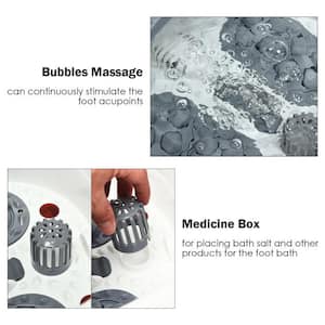 Portable Heated Electric Foot Spa Bath Roller Motorized Massager, Gray