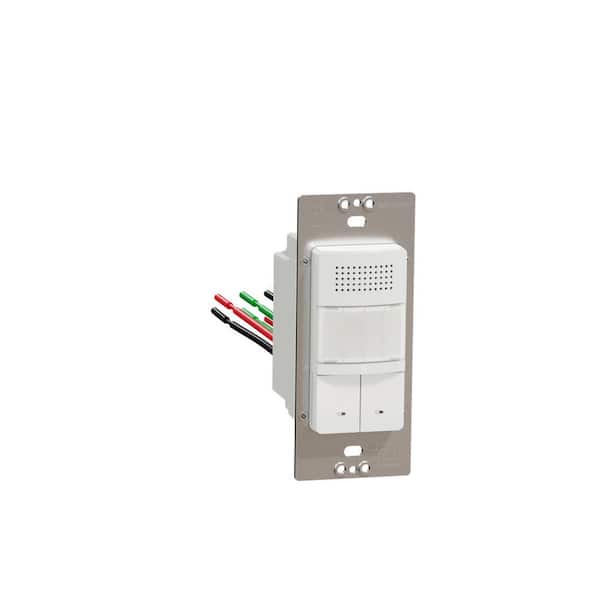 Square D X Series 15 Amp 500 Watt Single-Pole Occupancy/Humidity Sensor Light and Fan Control Back Wires Matte White