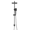 Modern Wall Bar Shower Kit 1-Spray 8 in. Square Rain Shower Head with Hand Shower in Matte Black (Valve Not Included)