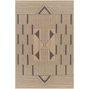 Ez Jute 4 ft. x 6 ft. Brown/Black Tribal Indoor Area Rug