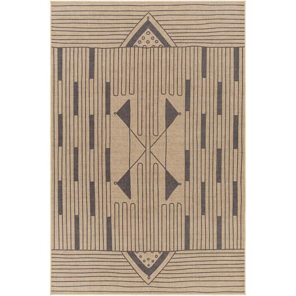Ez Jute  Brown 3 ft. x 5 ft. Machine-Washable Rug
