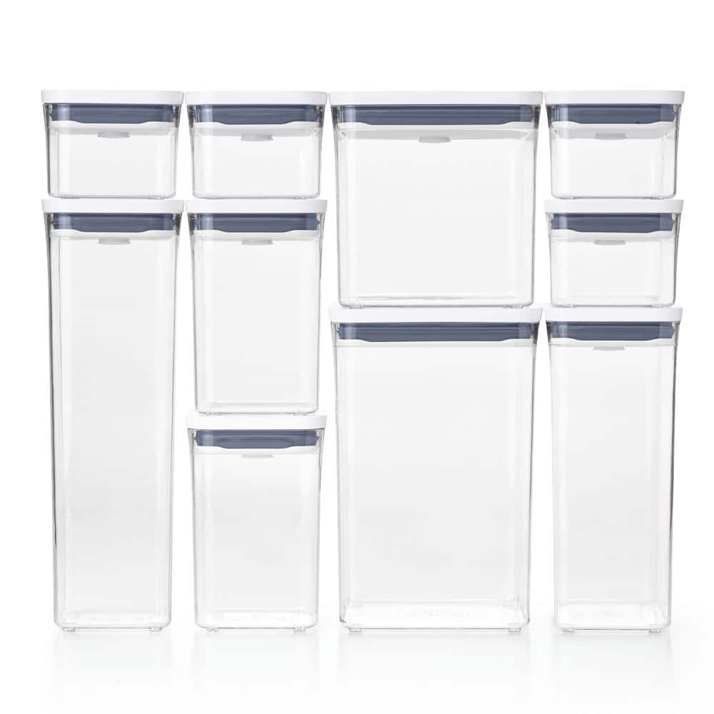 OXO Good Grips 1.1 qt. Small Square Short POP Container with Airtight Lids  (3-Pack) 11236200 - The Home Depot
