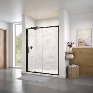 Connect 58.5 x 72 in. 6 mm Sliding Shower Door for Alcove Installation with Clear glass in Matte Black