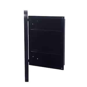 16 in. W x 24 in. H Rectangular Metal Medicine Cabinet with Mirror in Balck, Recessed&Wall Medicine Cabinet for Storage