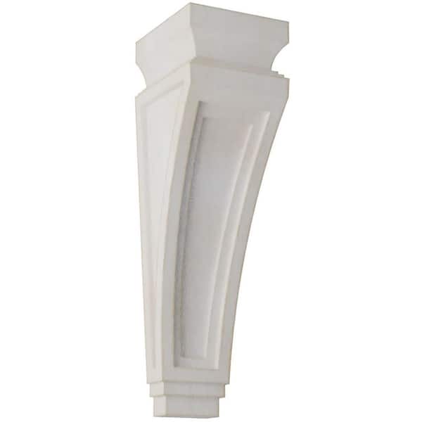 Ekena Millwork 3-7/8 in. x 14 in. x 4-1/2 in. Chalk Dust White Arts and Crafts Wood Vintage Decor Corbel