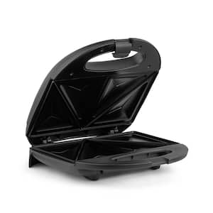 2-Slice Electric Sandwich Maker Non Stick Grill, Black/Stainless Steel