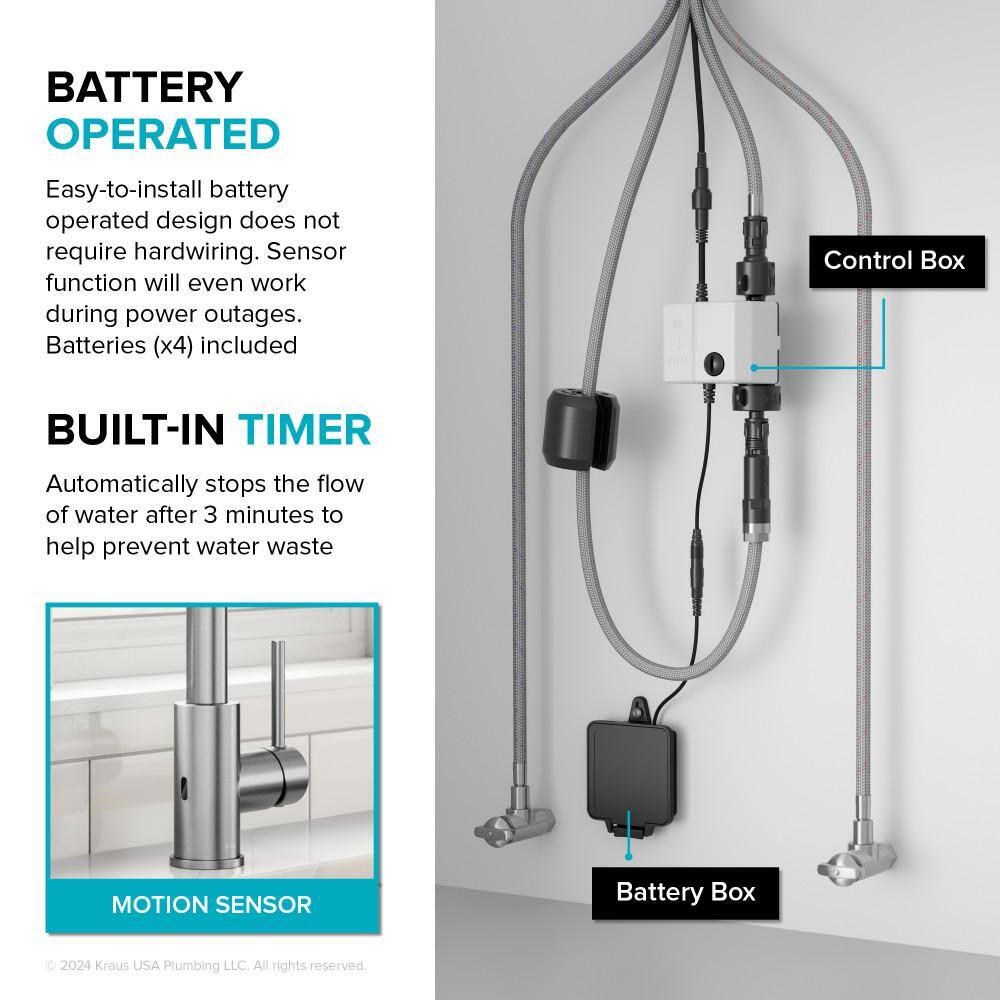 Matte Black Touchless Kitchen Faucet with Pull-out Spray