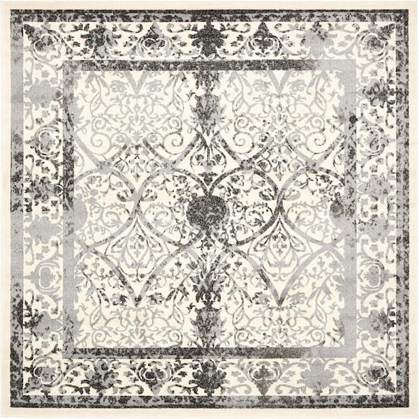 La Jolla Traditional Gray 8' 0 x 8' 0 Square Rug