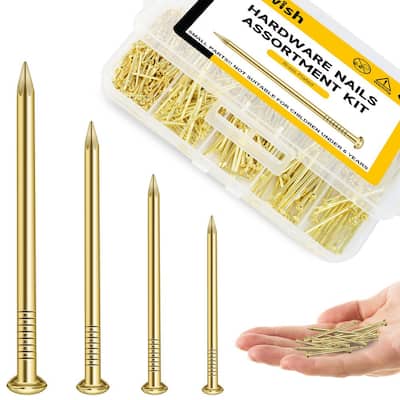 HEEPDD 100Pcs Brass Escutcheon Tacks, Round Head