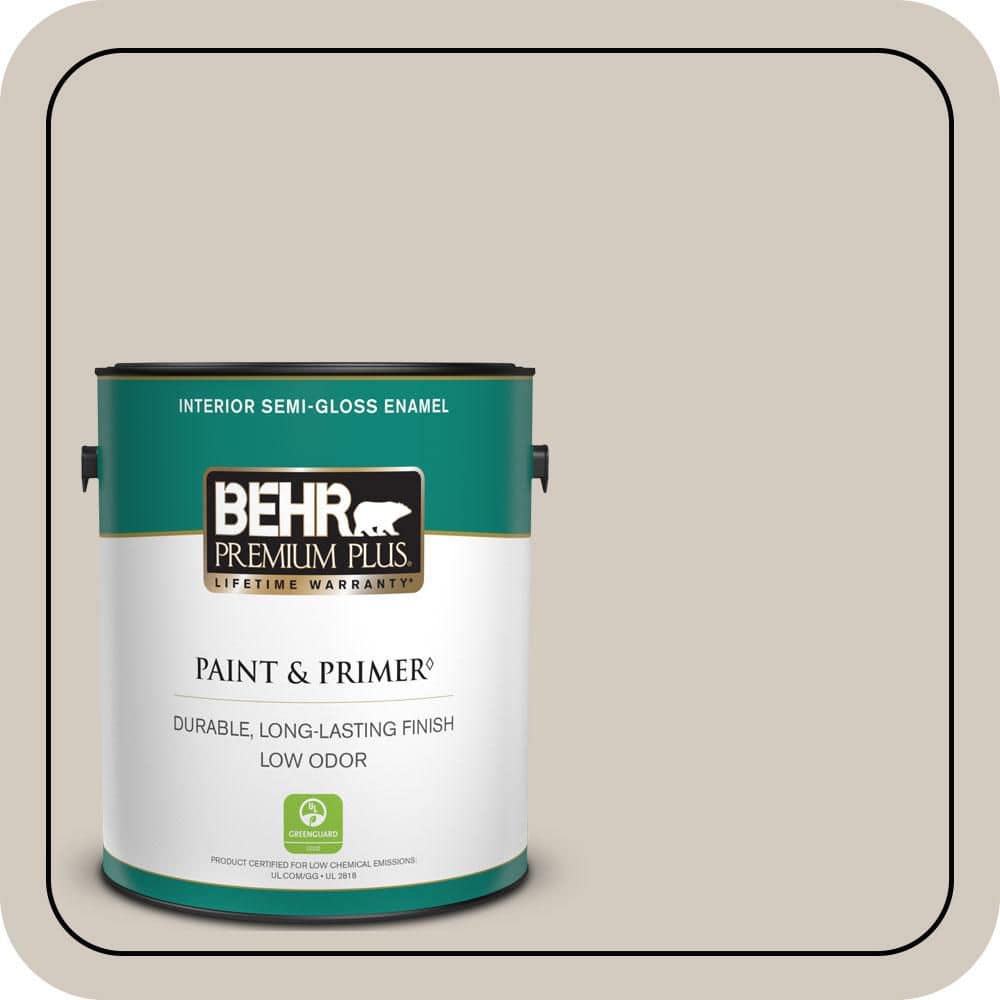 1 gal. #N220-2 Ashen Tan Semi-Gloss Enamel Low Odor Interior Paint & Primer price history on PriceWatchPro
