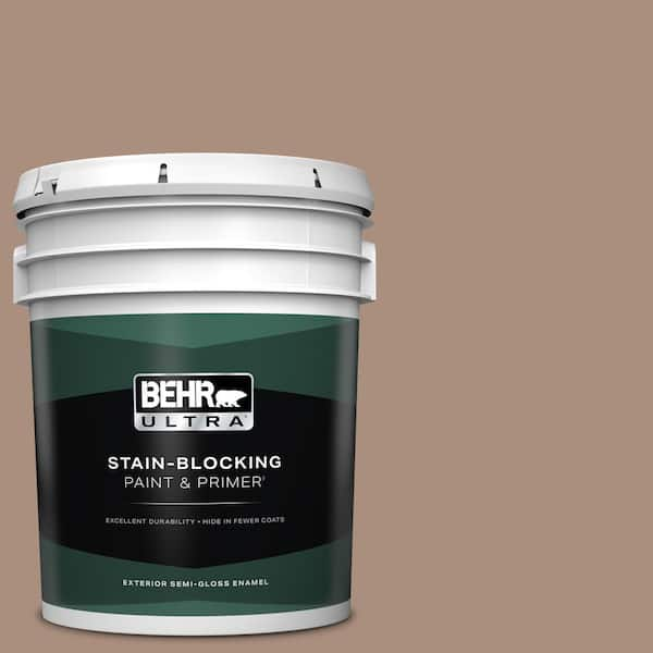 BEHR ULTRA 5 gal. #BNC-13 Cozy Cocoa Semi-Gloss Enamel Exterior Paint & Primer