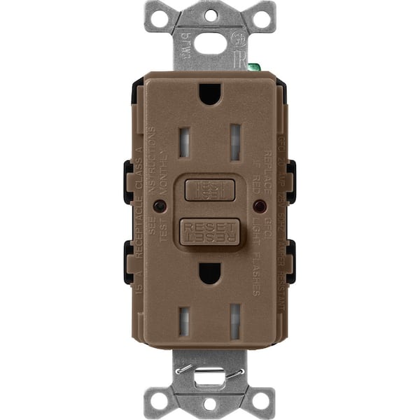 Lutron Claro 15-Amp Tamper Resistant Duplex Receptacle, Espresso (SCR-15-GFST-EP)