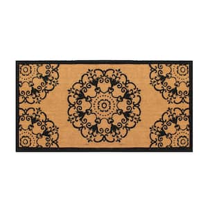 A1HC First Impression Hand Crafted X-Large Black/Beige 36 in. x 72 in. Coir Double Door Mat