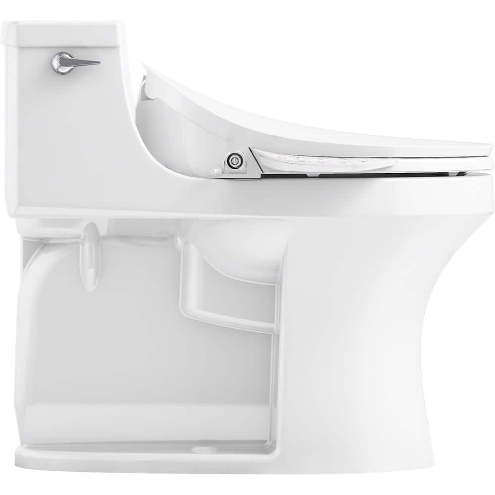 KOHLER San Souci 1-Piece 1.28 GPF Single Flush Elongated Toilet in White Seat Included -  5172-4108-0