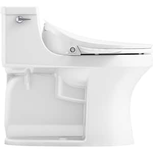 San Souci 1-Piece 1.28 GPF Single Flush Elongated Toilet in White Seat Included