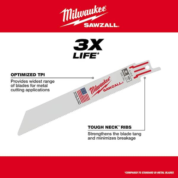 Milwaukee Sawzall Demolition Nail-Embedded Wood and Metal Cutting Bi-Metal Reciprocating Saw Blade Set (38-Piece)