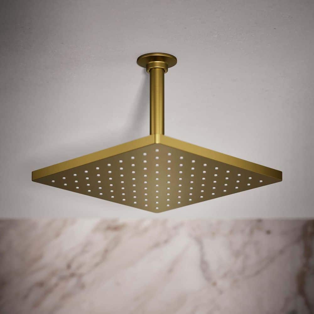 Vibrant Brushed Moderne Brass Square Rain Showerhead
