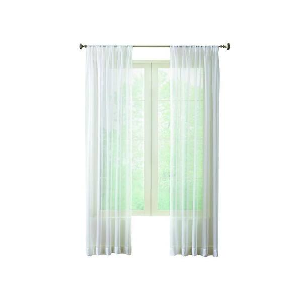 Home Decorators Collection White Crystal Solid Voile Curtain - 59 in. W x 63 in. L