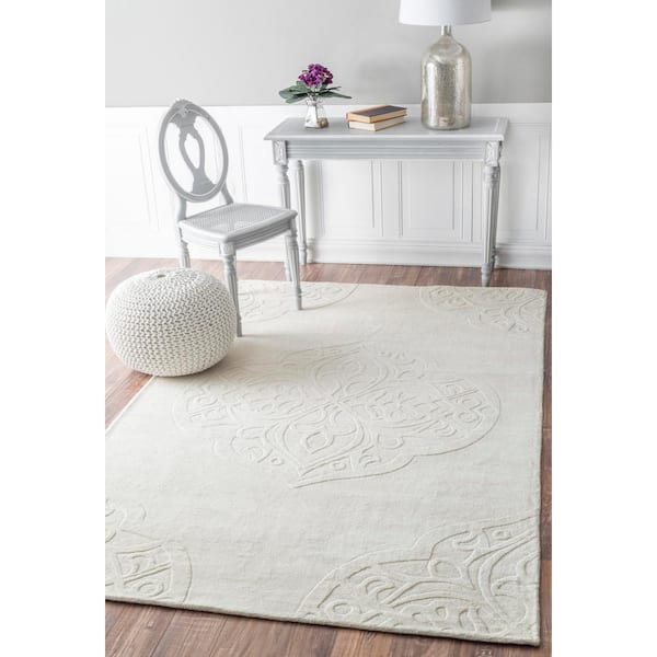 Ambrose Geometric Ivory 6 ft. x 9 ft. Area Rug