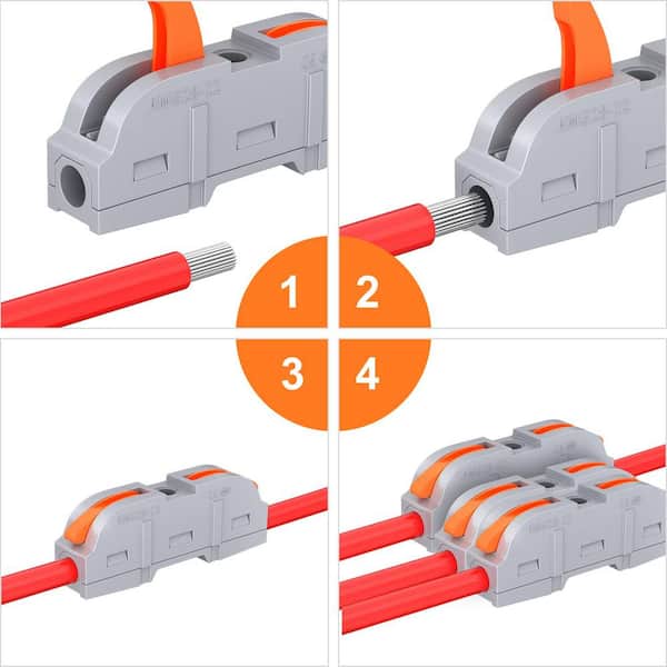 MELIFE 50PCS Lever Wire Connectors, T Shape Out Quick Wire Connectors