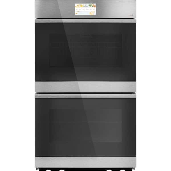 Cafe 30 in. Smart Double Electric Smart Wall Oven with Convection Self-Cleaning in Platinum Glass