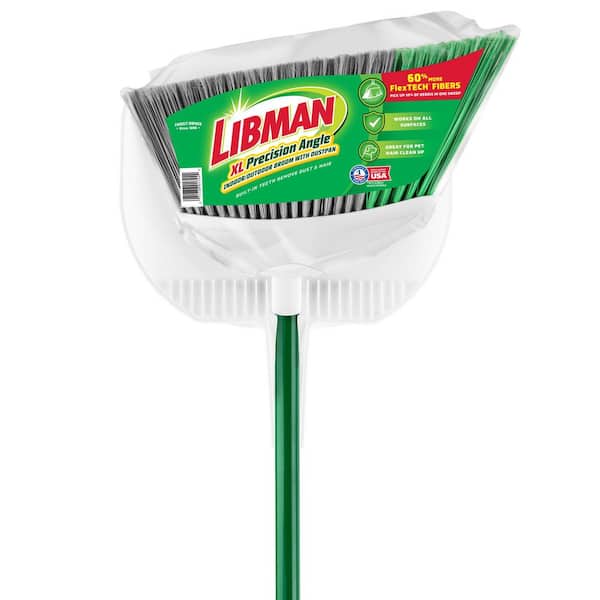 Libman 15 in. Extra-Large Precision Angle Broom and Dustpan Set