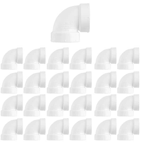 1-1/2 in. White Rigid PVC DWV Vent Elbow, 0.13 ft. Long. H x H, PVC Drain, Waste and Vent Fitting, Schedule 40 (20 Pack)