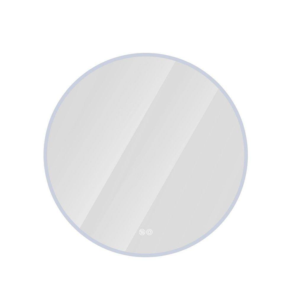 24 in. W x 24 in. H Round Frameless Dimmable 3-color LED Light Wall Bathroom Vanity Mirror in Silver price history on PriceWatchPro