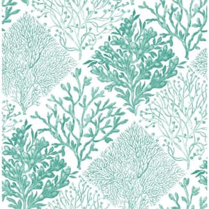 Seaglass Seaweed Vinyl Peel and Stick Wallpaper Roll (Cover 30.75 sq. ft.)