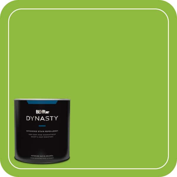 BEHR DYNASTY 1 qt. #S-G-420 Limeade Satin Enamel Interior Stain-Blocking Paint and Primer
