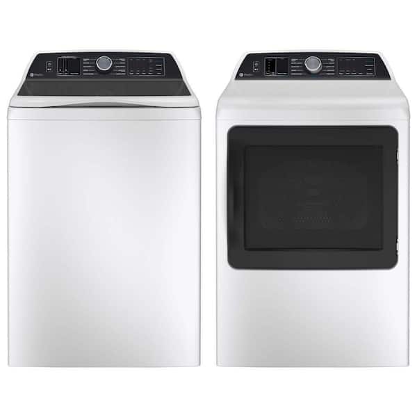 Profile 5.3 cu. ft. Smart Top Load Washer with Agitator and 7.4 cu. ft. Smart Dryer with Steam Set