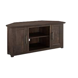 Camden 48 in. Dark Walnut Wood Corner TV Stand Fits 50 in. TV with Cable Management