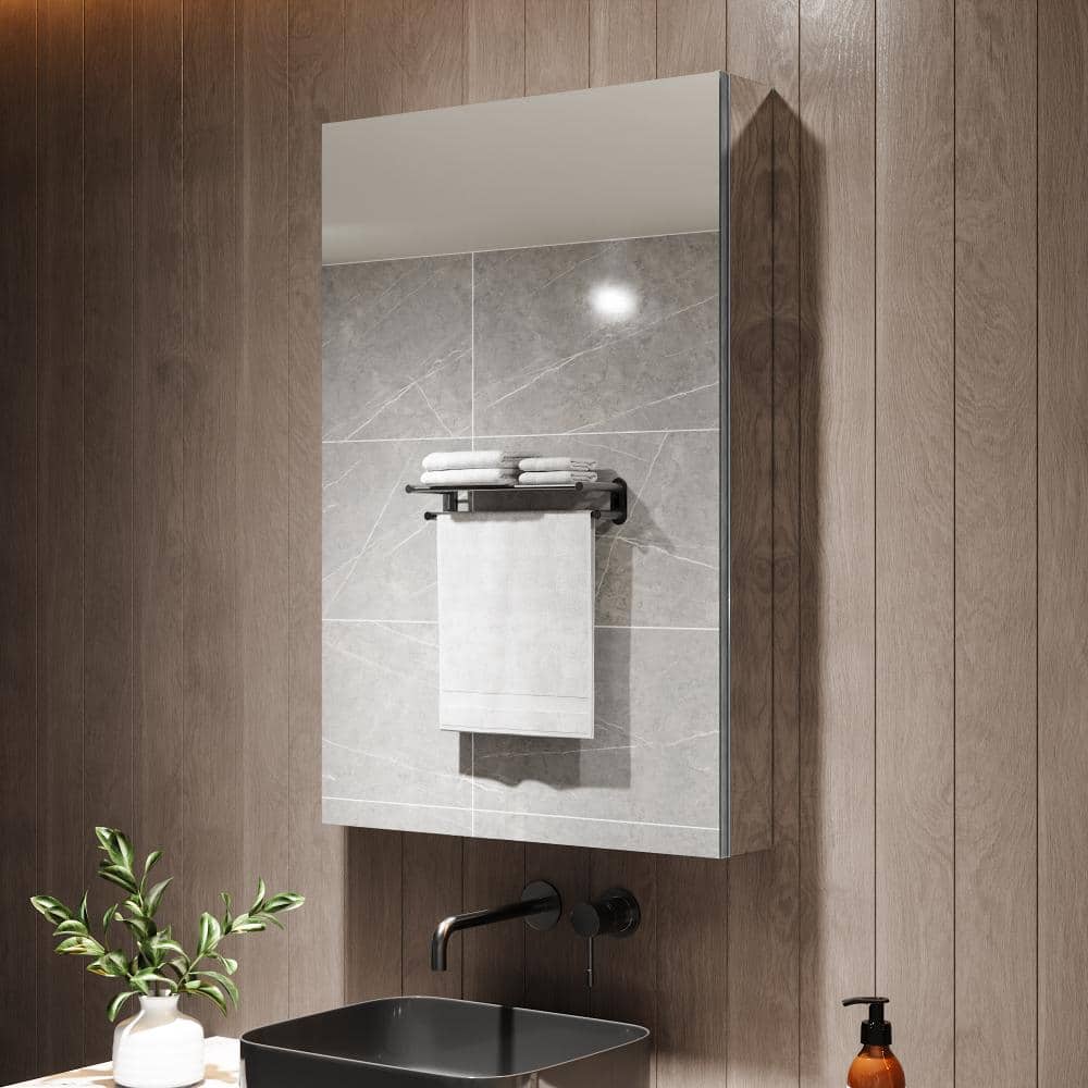 24 in. W x 36 in. H Right Swing Rectangle Copper Free Aluminum Medicine Cabinet with Mirror, Adjustable Glass Shelves price history on PriceWatchPro