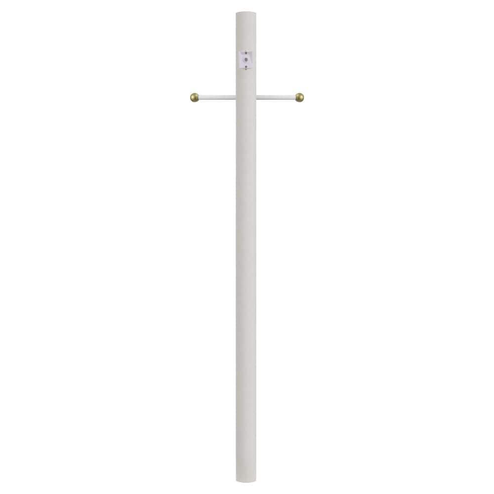 7 ft. White Outdoor Direct Burial Lamp Post with Cross Arm and Auto Dusk-Dawn Photocell fits 3 in. Post Top Fixtures price history on PriceWatchPro