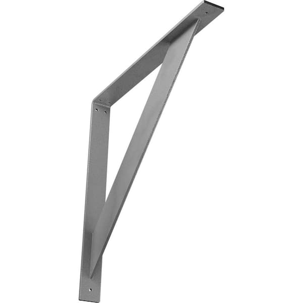 Ekena Millwork 2 in. x 20 in. x 20 in. Steel Hammered Gray Traditional Bracket
