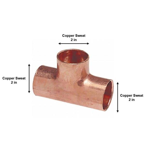 NIBCO 2 in. Wrot Copper Pressure All Cup Tee C611HD2 - The Home Depot
