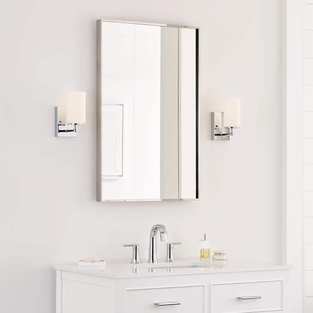 Elegant Chrome Cylinder Outdoor Wall Sconce, Dimmable Energy Star