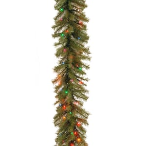9 ft. x 10 in. Norwood Fir Artificial Christmas Garland with 50 Multi-Lights
