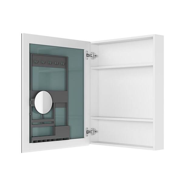 24 in. W x 30 in. H Rectangular Engineered Wood Medicine Cabinet with Mirror and Left Opening Door