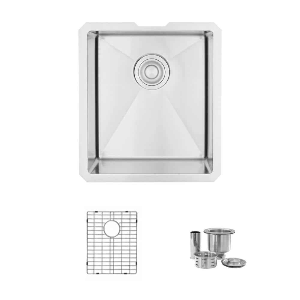 Undermount 16 in Stainless Steel Single Bowl 16 Gauge Bar/Prep Sink with Grid and Strainer price history on PriceWatchPro